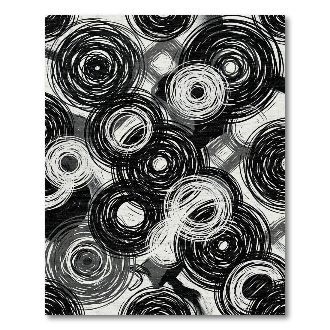 Monochromatic Abstract Interlocking Swirl Rug