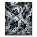 Black Splatter Abstract Grunge Floor Rug
