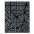 Dark Urban Cityscape Aerial Road Layout Rug