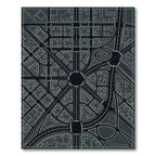 Dark Urban Cityscape Aerial Road Layout Rug