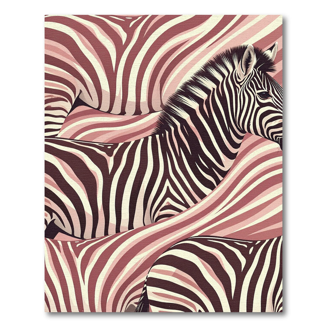 Muted Zebra Stripes Abstract Landscape Rug