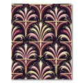 Art Deco Pink Gold Floral Fan Rug