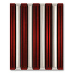 Red White Vertical Column Stripe Rug