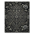 Silver Rose Scrollwork Vintage Medallion Rug