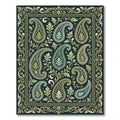 Emerald Green Paisley Floral Foliage Rug