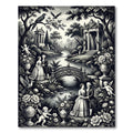Vintage Garden Romance with Cherubs and Birds Rug