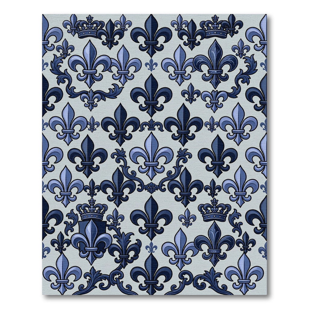 Royal Blue Fleur de Lis Crown Rug