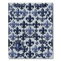 Royal Blue Fleur de Lis Crown Rug