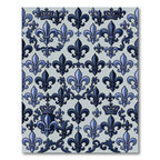 Royal Blue Fleur de Lis Crown Rug