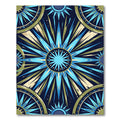 Blue Green Sunburst Celestial Rug