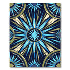 Blue Green Sunburst Celestial Rug