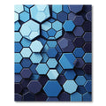 Modern Blue Geometric Hexagon Mosaic Rug