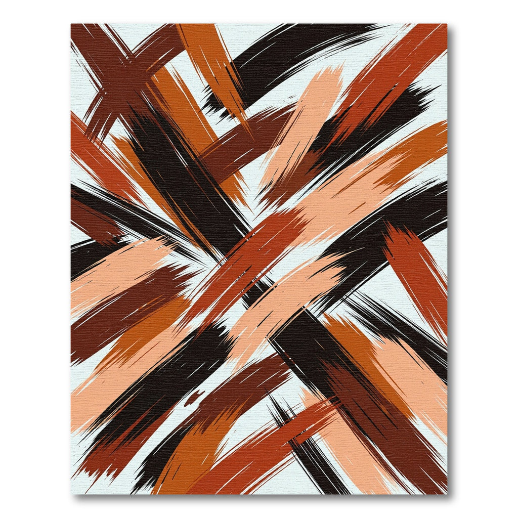 Earthy Abstract Brushstroke Brown Rug