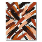 Earthy Abstract Brushstroke Brown Rug
