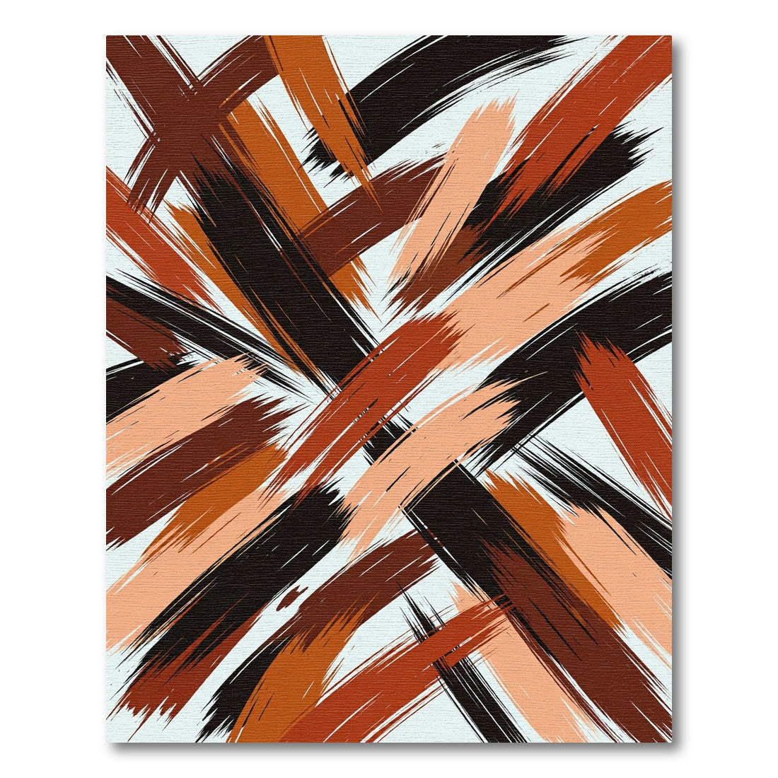 Earthy Abstract Brushstroke Brown Rug