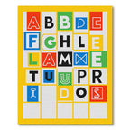 Alphabet Grid Colorful Blocks Rug
