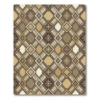 Elegant Brown Geometric Diamond Lattice Rug