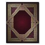 Ornate Gold Greek Key Frame Rug