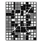 Modern Monochrome Geometric Fractured Grid Rug