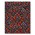 Dark Floral Scrollwork Amber Rug