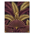 Crimson Gold Tropical Fan Leaf Rug