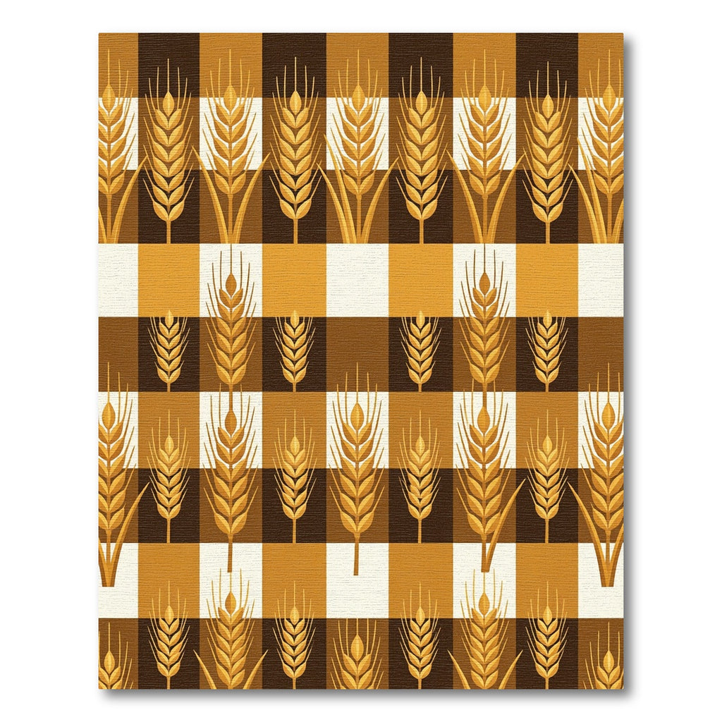 Harvest Gold Wheat Checkered Rug
