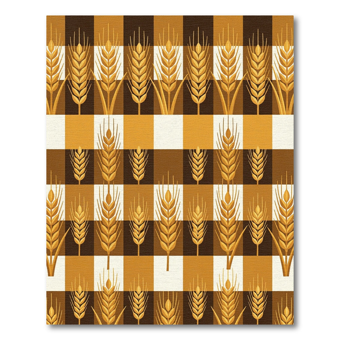 Harvest Gold Wheat Checkered Rug
