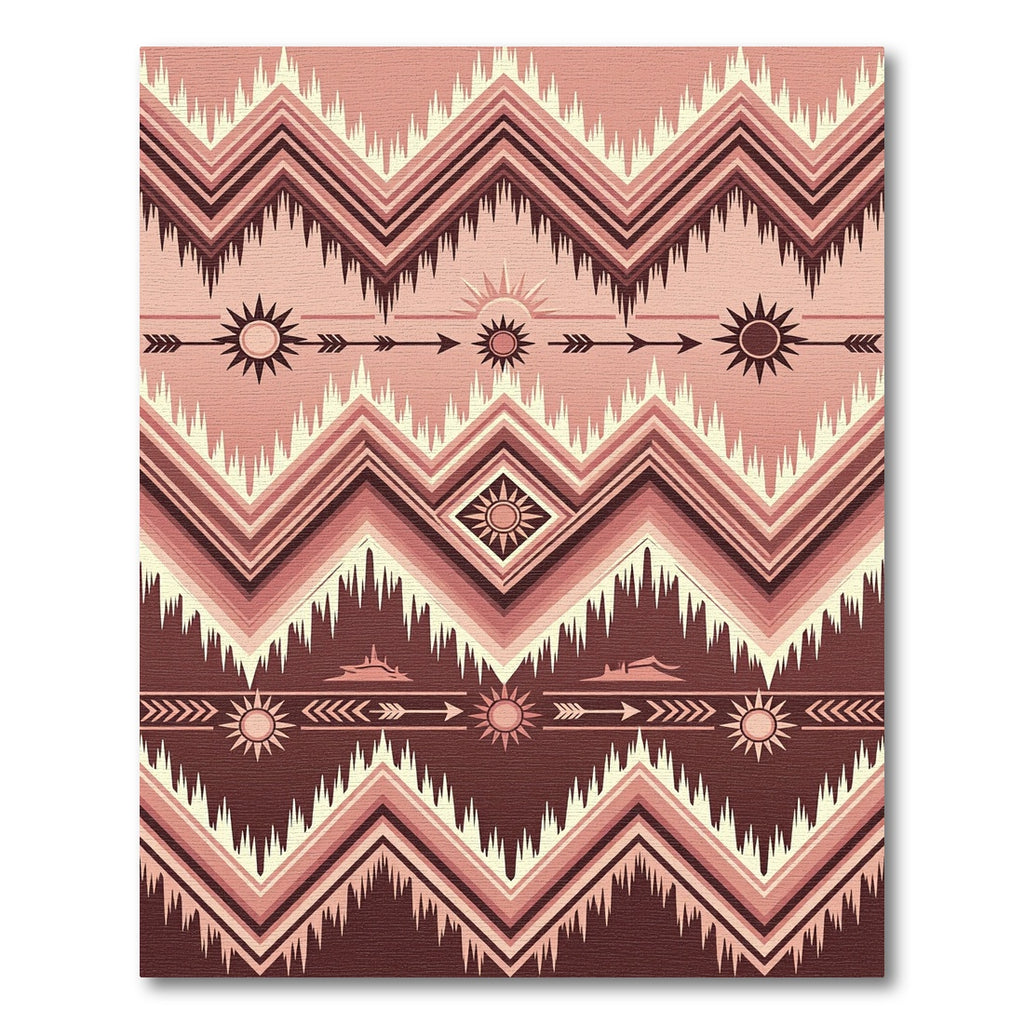 Terra Cotta Chevron Boho Sun Arrow Rug