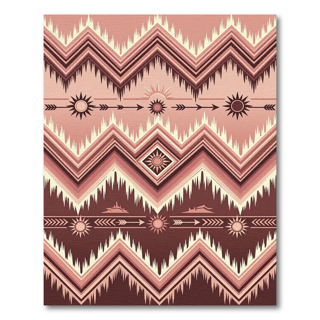 Terra Cotta Chevron Boho Sun Arrow Rug