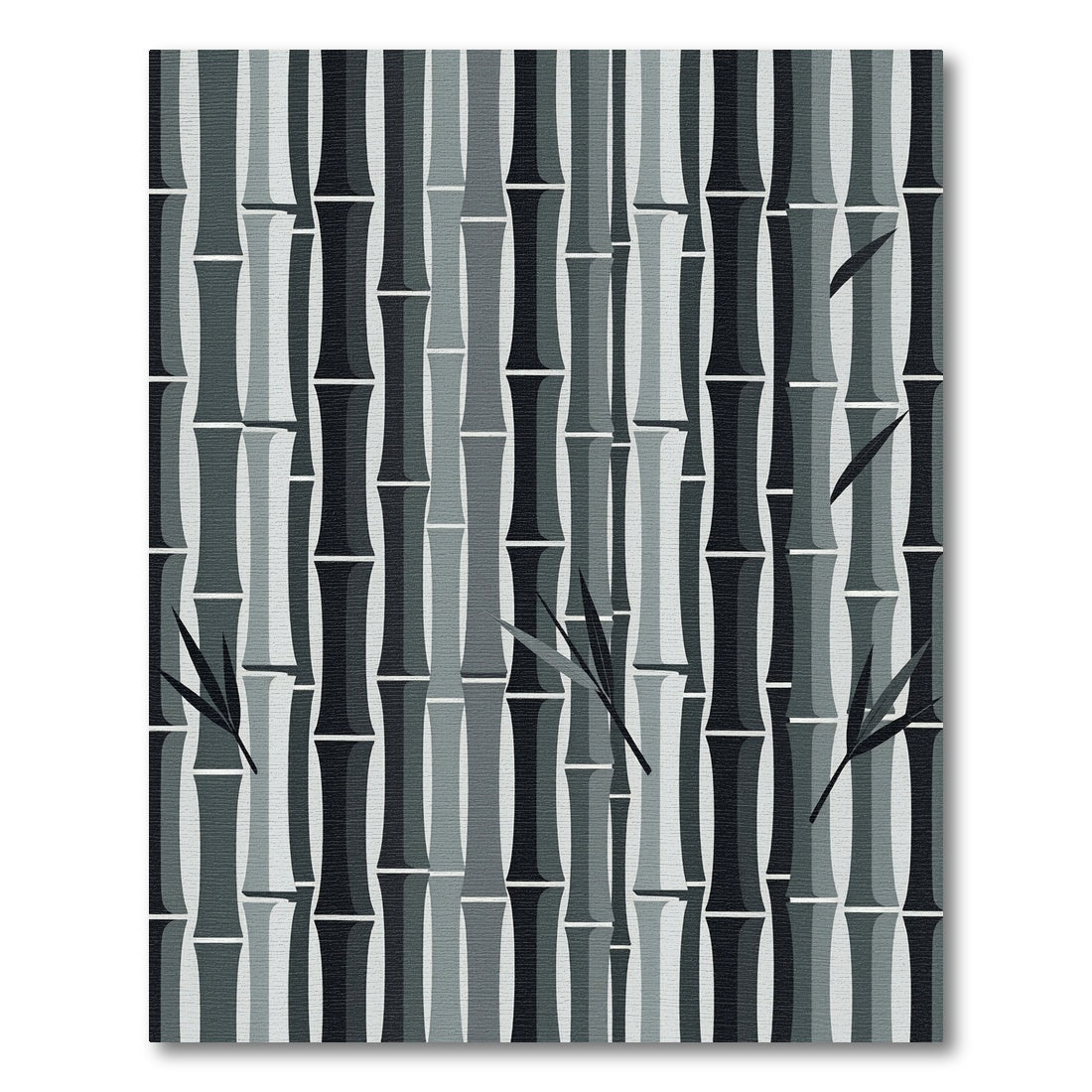 Monochromatic Bamboo Grove Silhouette Rug