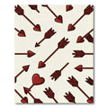Crimson Heart Cupid Arrow Illustration Rug