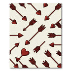 Crimson Heart Cupid Arrow Illustration Rug