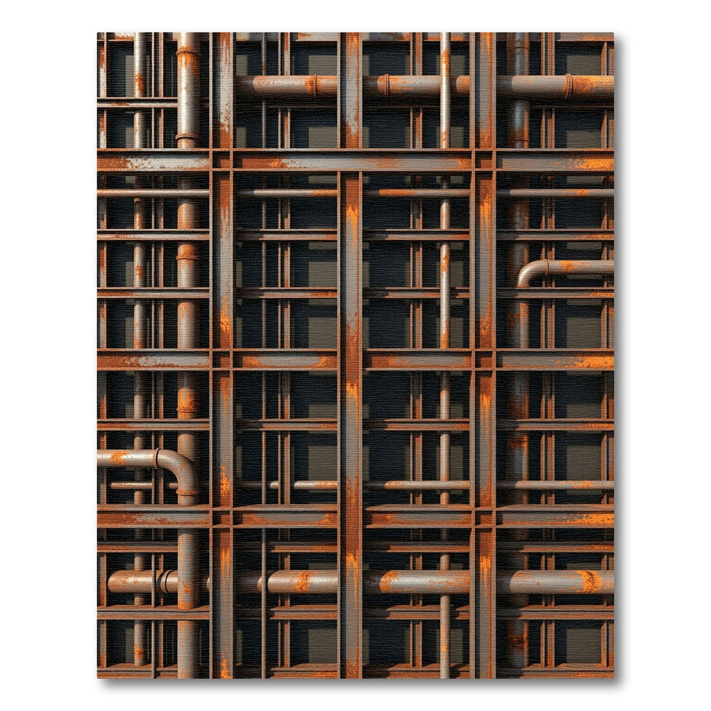 Industrial Rusted Metal Grate Rug