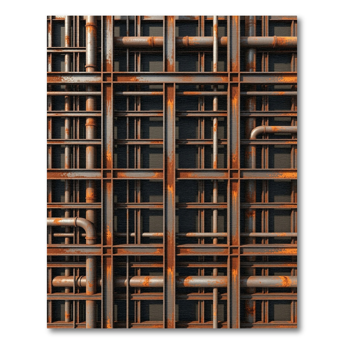 Industrial Rusted Metal Grate Rug
