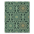 Emerald Botanical Medallion Interlocking Scroll Rug
