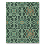 Emerald Botanical Medallion Interlocking Scroll Rug