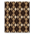 Sophisticated Brown Geometric Argyle Texture Rug