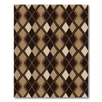 Sophisticated Brown Geometric Argyle Texture Rug