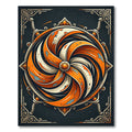 Vibrant Orange Swirl Abstract Art Rug