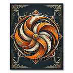 Vibrant Orange Swirl Abstract Art Rug