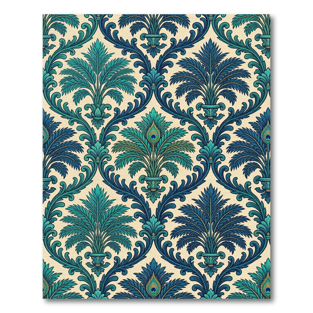Teal Emerald Peacock Flourish Rug