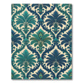 Teal Emerald Peacock Flourish Rug
