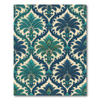 Teal Emerald Peacock Flourish Rug
