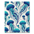 Ethereal Blue Jellyfish Ocean Swirls Rug