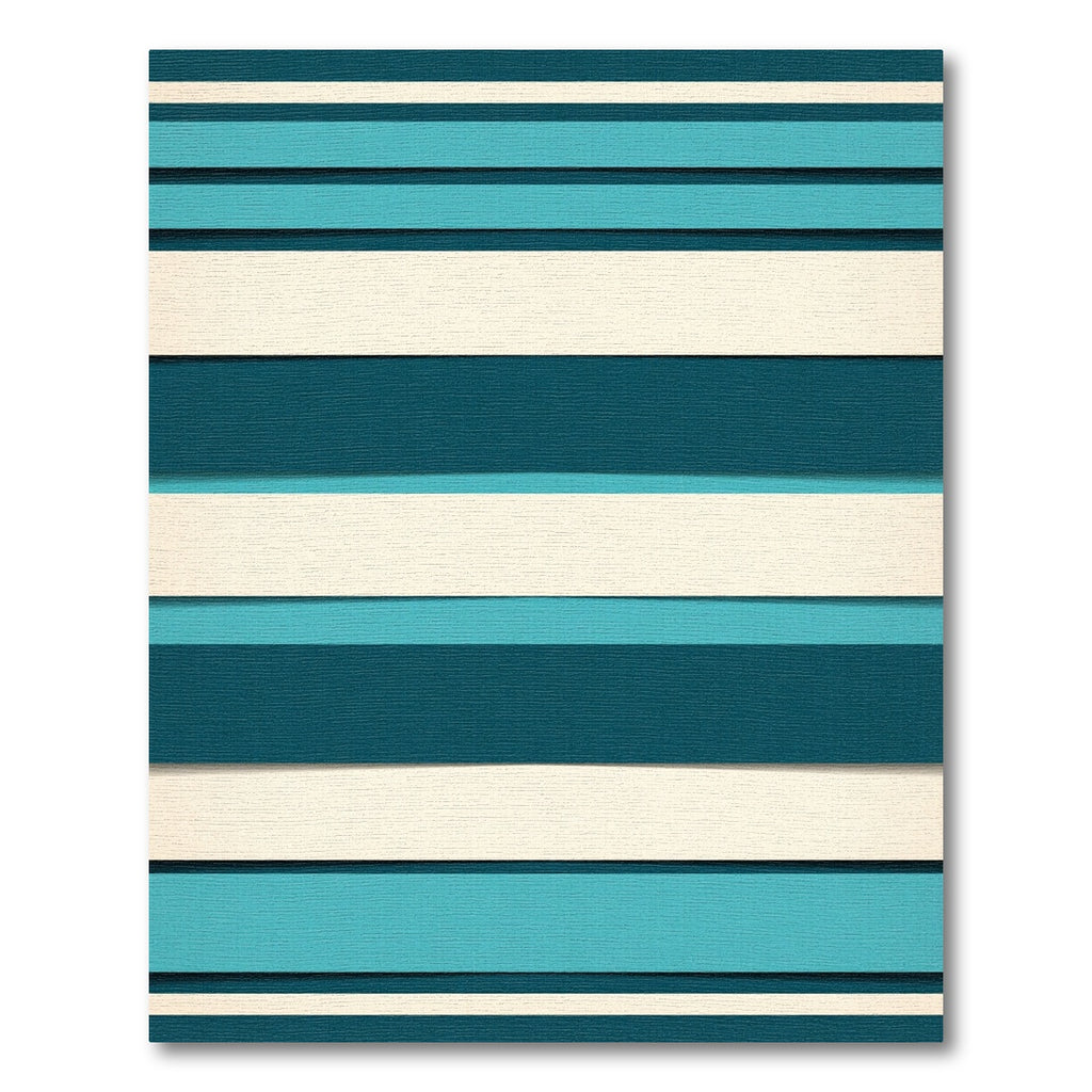 Teal Cream Horizontal Stripe Rug
