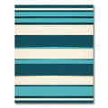 Teal Cream Horizontal Stripe Rug