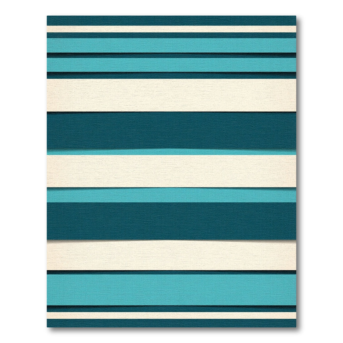 Teal Cream Horizontal Stripe Rug