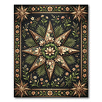 Gilded Lotus Botanical Black Starry Meadow Rug