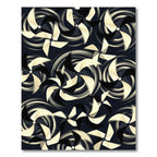 Modern Monochrome Abstract Spinning Fan Rug