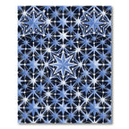 Celestial Blue Geometric Starry Grid Rug
